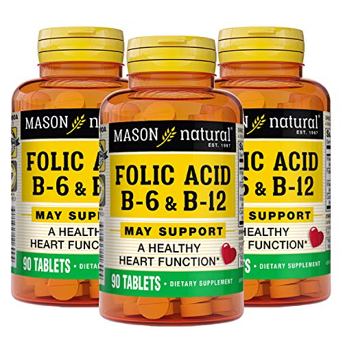 MASON NATURAL Fórmula del Corazón B6/B12/Ácido Fólico, Suplemento Dietético para la Salud Cardiovascular, 90 Tabletas (Paquete de 3) - imagen 6