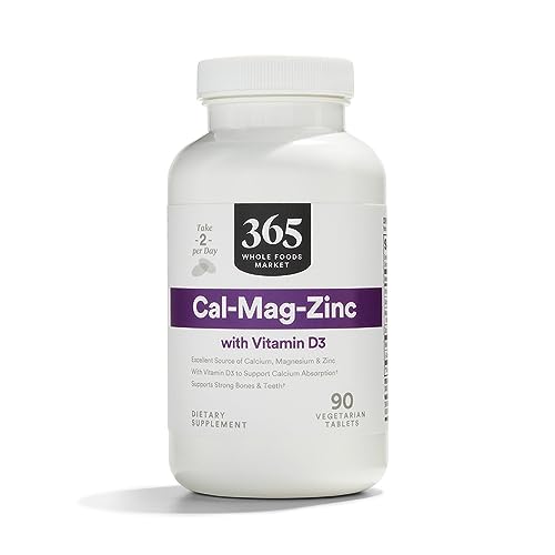 365 de Whole Foods Market, Cal-Mag-Zinc con Vitamina D3, Vegetariano, 90 Cápsulas - imagen 4