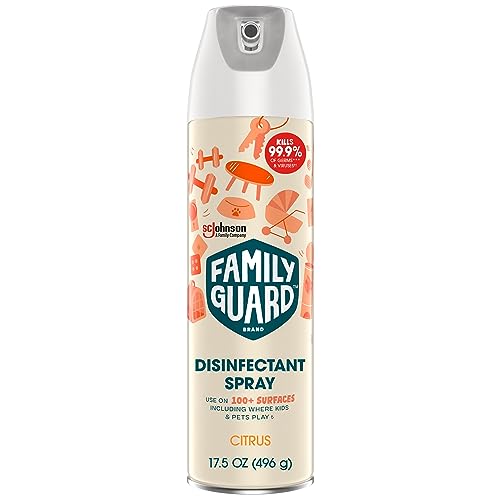 Spray Desinfectante Aerosol FamilyGuard, Antibacterial y Sanitizante, Para 100+ superficies, Aroma Cítrico, 17.5 oz (Paquete de 1) - imagen 5