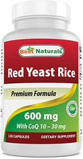 Best Naturals Arroz Rojo de Levadura con CoQ10, 120 Cápsulas - Fórmula Cardiovascular con 600 mg de Arroz Rojo y 30 mg de CoQ10 - imagen 1