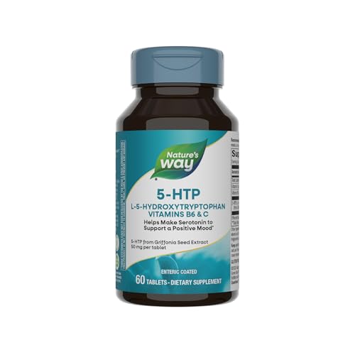 5-HTP de Nature's Way, L-5-Hidroxitriptófano, Ayuda a Producir Serotonina para un Estado de Ánimo Positivo*, Vitamina B6, Vitamina C, Extracto de - imagen 1