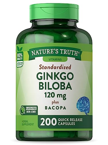 Ginkgo Biloba 120mg de Nature's Truth con Bacopa | 200 Cápsulas de Liberación Rápida | Extracto Estandarizado | Suplemento No Transgénico y Sin Gluten - imagen 4