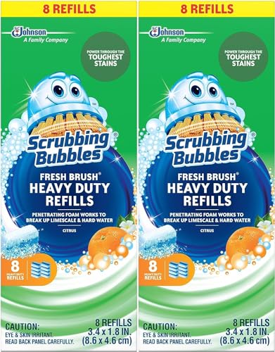 Recargas para Varita de Inodoro Flushable Scrubbing Bubbles, 8 Paquetes de Almohadillas de Limpieza Pesada con Aroma a Cítricos, Combate Olores y - imagen 3