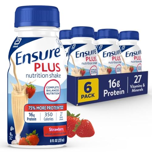 Batido Nutricional Ensure Plus Sabor Fresa | Sustituto de Comida Listo para Beber | 16g de Proteína y 27 Vitaminas y Minerales | 8 oz - Paquete de 6 - imagen 2