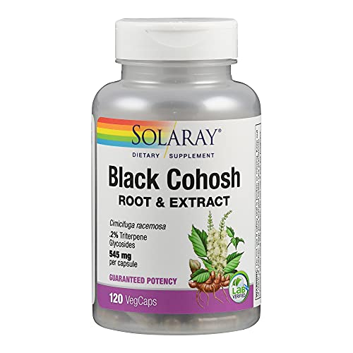 Suplemento de Raíz de Cohosh Negro SOLARAY para Mujeres - Apoyo a la Menopausia, Cápsulas Veganas, 545 mg por Porción, 120 Cápsulas Veganas - imagen 3