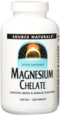 Source Naturals Quelato de Magnesio - Apoya la Función Nerviosa y Muscular - 250 Tabletas - imagen 1