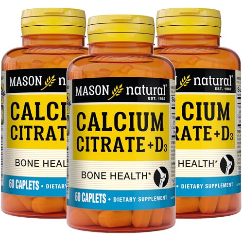 MASON NATURAL Citrato de Calcio con Vitamina D3, Suministro para 6 Meses, Fortalece Función Muscular y Salud Ósea, Paquete de 3 - imagen 1