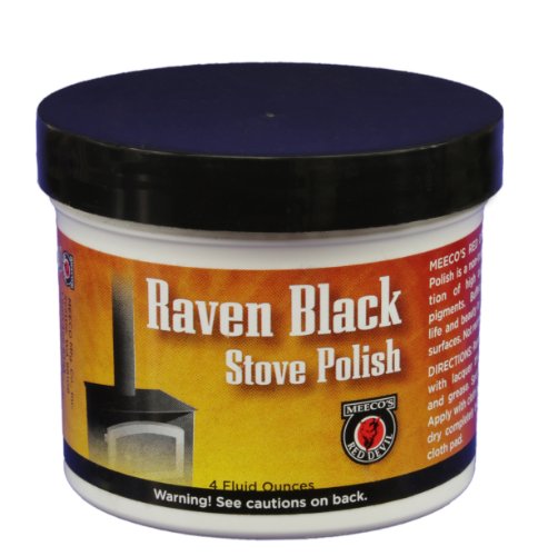 Pasta para pulir estufas Meeco's Red Devil 402 en negro cuervo - No tóxica, a base de agua, combinación de cera y pigmento negro (4 oz) - Hecho en - imagen 4