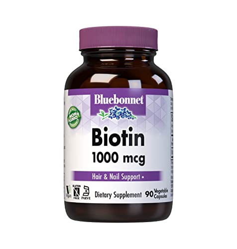 Cápsulas Vegetales de Biotina 1000 Mcg de Bluebonnet Nutrition, Vitaminas B, Veganas, Sin Gluten, Sin Soja, 90 Cápsulas - imagen 1