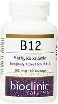 Bioclinic Naturals - B12 Methylcobalamina 1000 mcg 60 tabletas masticables - imagen 1