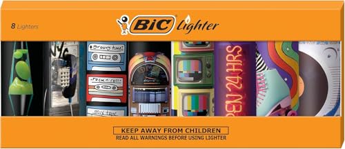 Encendedor BIC Maxi Pocket, Edición Especial Colección Nostalgia, Diseños Únicos Variados, Paquete de 8 Encendedores - imagen 5