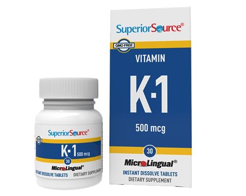 Suplemento de Vitamina K1 Superior Source 500 mcg - Apoyo para Huesos y Salud - 100 Tabletas Sublinguales que Ayudan a la Absorción de Calcio y Salud - imagen 6