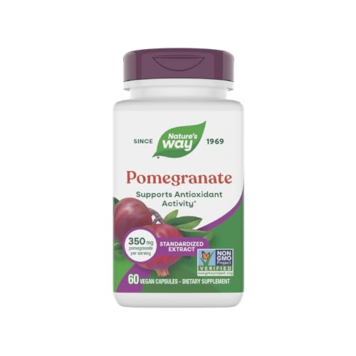 Nature's Way Granada, Apoya la Actividad Antioxidante*, Extracto Estandarizado, 350 mg por Porción, Verificado No GMO, Vegano, 60 Cápsulas (El - imagen 3