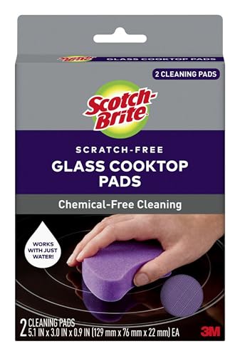 Almohadillas Scotch-Brite para Cocinas de Vidrio, Limpiadores Sin Rayones y No Abrasivos, Limpian Suciedad con Solo Agua, Reutilizables y Aptas para - imagen 5