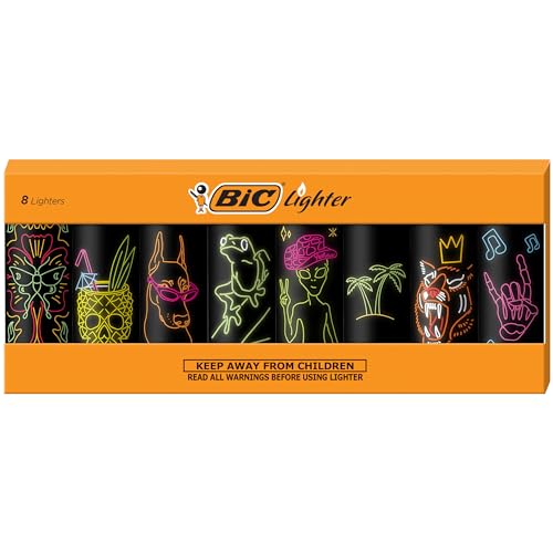 Encendedor BIC Maxi Pocket, Edición Especial Neon, Ideal para Velas y Fogatas, Paquete de 8 Encendedores - imagen 2