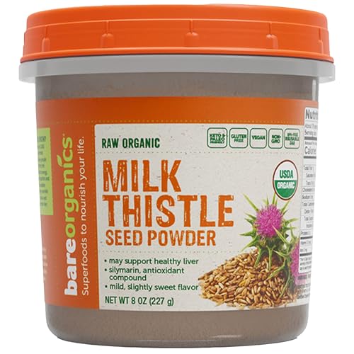 Polvo de Semilla de Cardo Mariano BareOrganics - Polvo Herbal Orgánico para el Apoyo Hepático, 8 Oz - imagen 6