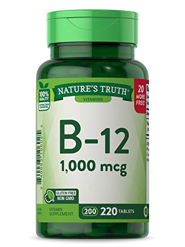 Tabletas de Vitamina B12 de Nature's Truth | 1000 mcg | 220 Contenido | Suplemento Vegano, No Transgénico y Sin Gluten - imagen 2