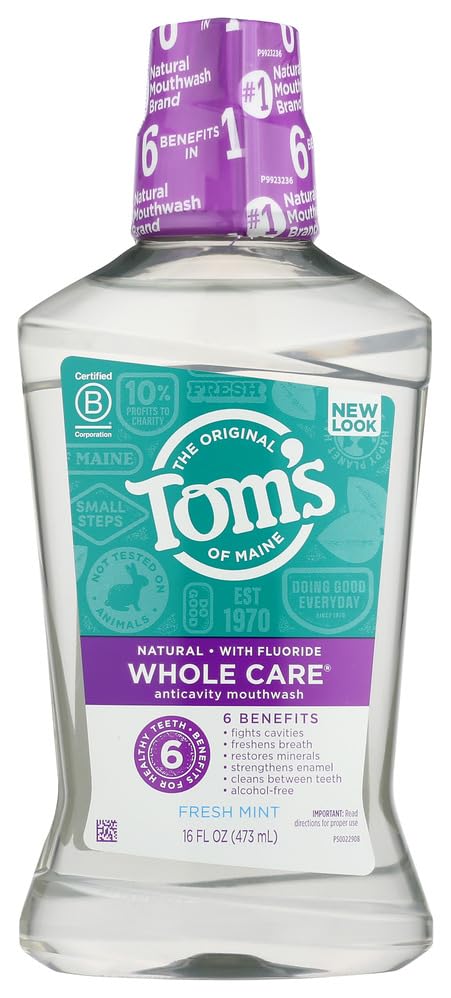 Enjuague bucal natural Tom's of Maine Whole Care - Menta fresca, 16 onzas - imagen 5