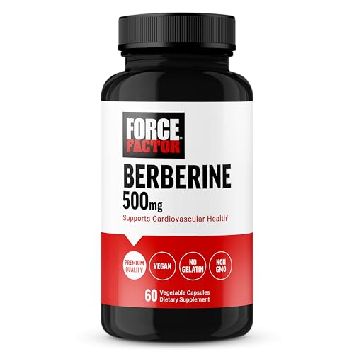 Suplemento de Berberina Force Factor 500mg, Apoyo Cardiovascular, Salud del Corazón, Vegano, Sin Gelatina, No GMO, 60 Cápsulas Vegetales - imagen 1