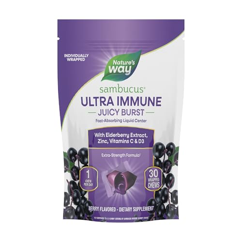 Sambucus Ultra Immune de Nature's Way, Fórmula Extra Fuerte, Soporte Inmunológico, Vitamina D3, C, Zinc, Extracto de Saúco, 30 Gomas Sabor Baya - imagen 4