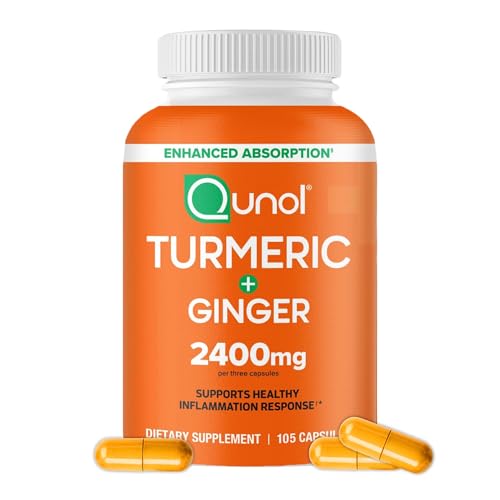 Suplemento Qunol de Cúrcuma y Cúrcumina con Pimienta Negra y Jengibre, 2400mg, 95% Cúrcuminoides, 105 Cápsulas, Apoyo Articular, Absorción Mejorada - imagen 3