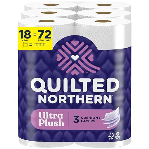 Papel Higiénico Quilted Northern Ultra Plush, 18 Rollos Mega = 72 Rollos Regulares, 3X Más Grueso*, 3 Capas Suave - imagen 1