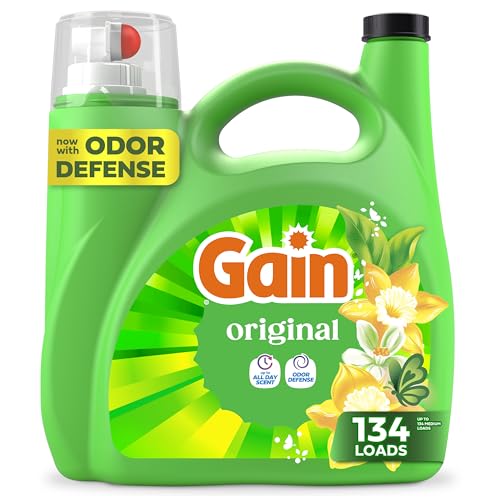 Detergente Líquido para Ropa Gain con Defensa contra Olores, Aroma Original, 177 oz, 134 Lavados, Para Lavadoras HE (Envase Puede Variar) - imagen 6