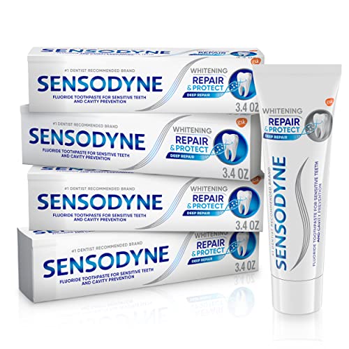 Pasta dental Sensodyne Repair and Protect Blanqueadora para dientes sensibles y prevención de caries, 3.4 oz (Paquete de 4) - imagen 5