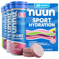 Tabletas de Electrolitos Nuun Sport con Magnesio, Calcio, Potasio, Cloruro y Sodio, Sin Gluten y Veganas, Sabor Mezclado, Paquete de 4 (40 Porciones) - imagen 1