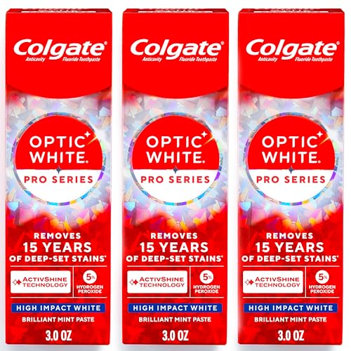 Pasta Dental Blanqueadora Colgate Optic White Pro Series, 3 Paquetes, Sabor Menta Brillante, 5% Peróxido de Hidrógeno, 3.0 OZ - imagen 3