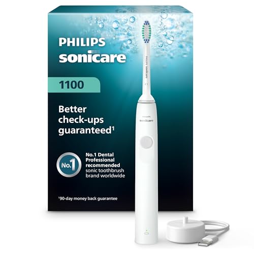 Cepillo de Dientes Eléctrico Philips Sonicare 1100 Series - Tecnología Sónica Avanzada, EasyStart, Smartimer, Quadpacer, Blanco, Modelo HX3641/02 - imagen 2