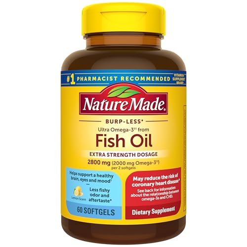 Suplementos de Aceite de Pescado Omega 3 Extra Fuerte Nature Made, 2800mg, 60 Softgels, Apoyo para Corazón, Cerebro, Ojos y Ánimo, Suministro para 30 - imagen 1
