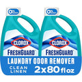 Removedor de Olores para Ropa Clorox FreshGuard, 0% Cloro, Aroma a Ropa Limpia, 80 Oz, Paquete de 2 (El paquete puede variar) - imagen 1