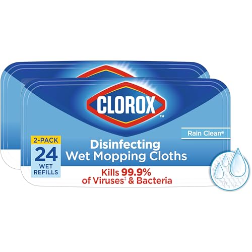 Pad de Trapeador Desinfectante Clorox, Cabezas de Trapeador Desechables, Toallitas para Pisos Multi-Superficie, Limpieza Rain, 2 Paquetes, 24 - imagen 6