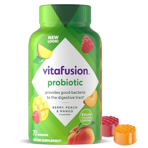 Suplementos Gummy Probioticos Vitafusion, Sabor Frambuesa, Durazno y Mango, 5 Mil Millones de CFUs, 70 Controles, Suministro para 35 Días - imagen 6