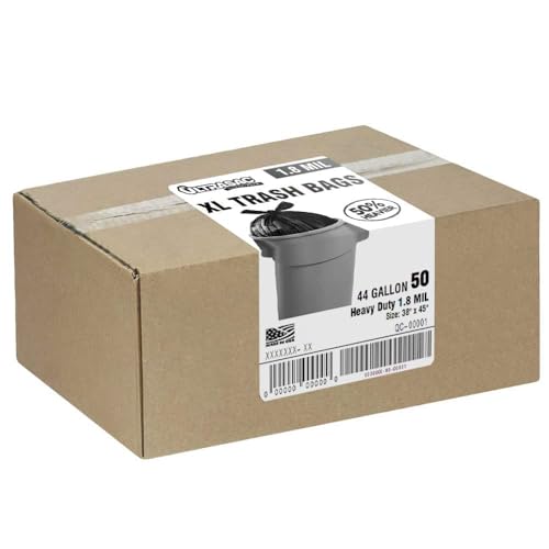 Bolsas de Basura Ultrasac de 45 Galones, 50 Piezas con Cintas - 1.8 MIL - 38 x 45 - Grandes Bolsas Negras para Contratistas, Uso Industrial, Hogar y - imagen 2