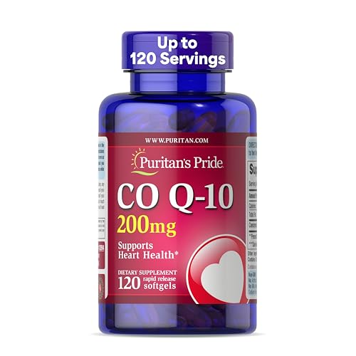 Coenzima CoQ10 200mg de Puritan's Pride, Suplemento Dietético para la Salud del Corazón, Presión Arterial y Salud Oral, 120 Cápsulas Blandas de - imagen 1