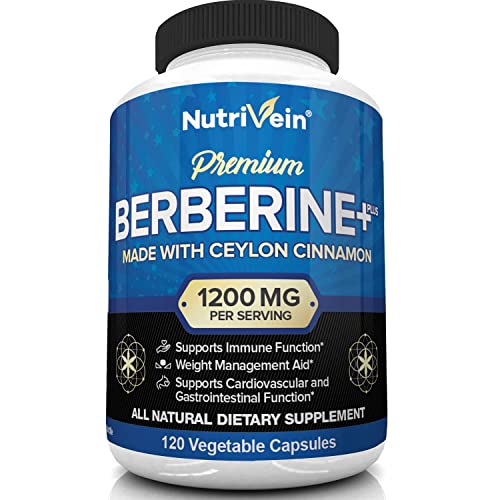 Nutrivein Berberina Premium 1200 mg con Canela de Ceilán - 120 Cápsulas: Suplemento de Alta Absorción para Defensas, Digestión y Metabolismo - imagen 3