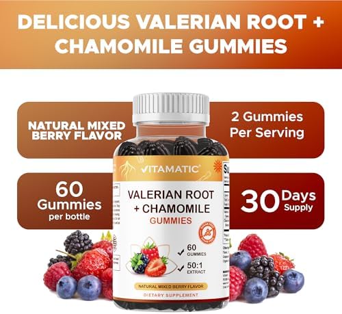 Gomitas de Raíz de Valeriana y Manzanilla Vitamatic – Extracto Botánico a Base de Plantas – Sabor Berry Mixto – Veganas, Sin OGM, Sin Gluten – - imagen 4