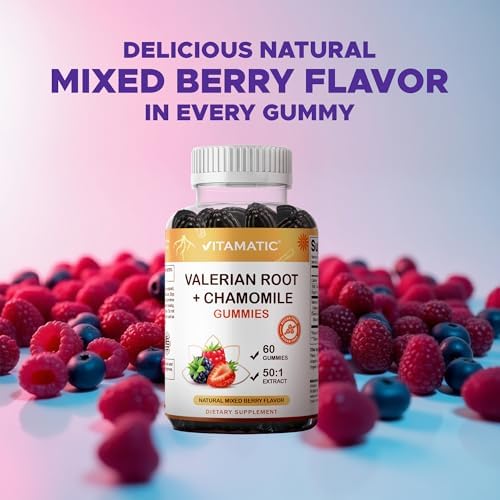 Gomitas de Raíz de Valeriana y Manzanilla Vitamatic – Extracto Botánico a Base de Plantas – Sabor Berry Mixto – Veganas, Sin OGM, Sin Gluten – - imagen 5
