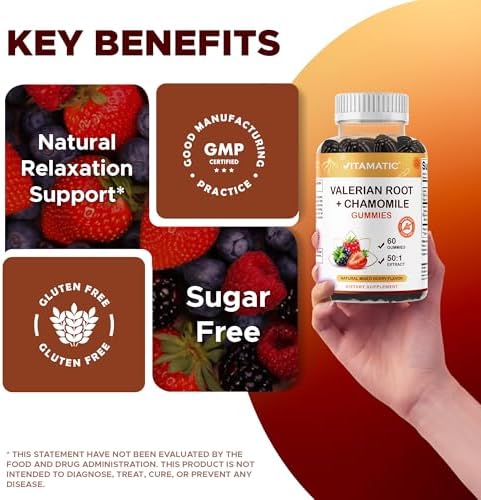 Gomitas de Raíz de Valeriana y Manzanilla Vitamatic – Extracto Botánico a Base de Plantas – Sabor Berry Mixto – Veganas, Sin OGM, Sin Gluten – - imagen 7