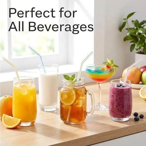 Popotes de Plástico Flexibles de 600 Piezas, 8 de Largo, Rayas de Múltiples Colores, Ideales para Bebidas, Jugos, Leche, Té, Cócteles y Fiestas - imagen 4