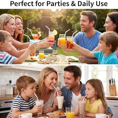 Popotes de Plástico Flexibles de 600 Piezas, 8 de Largo, Rayas de Múltiples Colores, Ideales para Bebidas, Jugos, Leche, Té, Cócteles y Fiestas - imagen 5