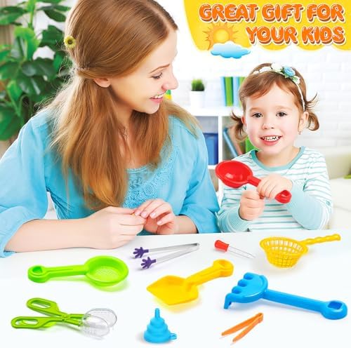 Set de 11 Piezas de Relleno para Caja Sensorial, Juguetes para Habilidades Motoras Finas con 5 Cucharas, Pinzas, Mini Pinzas de Silicón, Tijeras, - imagen 5