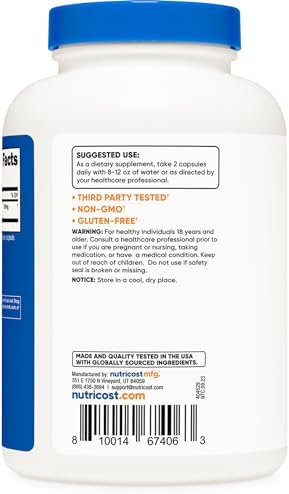Nutricost Manzanilla 750mg, 240 Cápsulas Vegetarianas, 120 Porciones - Libre de OGM, Sin Gluten - imagen 4