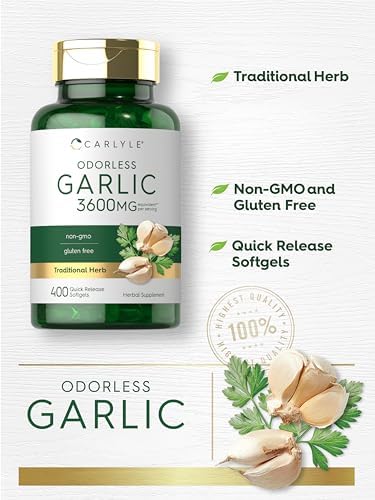 Suplemento de Ajo Sin Olor Carlyle | 400 Cápsulas Blandas | Extracto Herbal | Fórmula Sin OGM y Sin Gluten - imagen 4