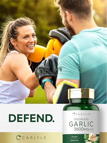 Suplemento de Ajo Sin Olor Carlyle | 400 Cápsulas Blandas | Extracto Herbal | Fórmula Sin OGM y Sin Gluten - imagen 7