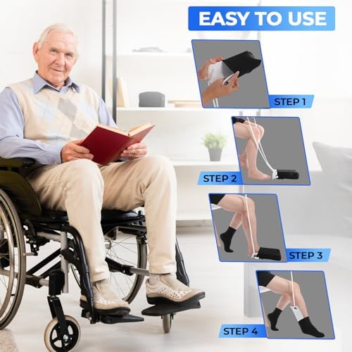 Kit de Ayuda para Poner Calcetas, Premium, con Dispositivo Flexible y Cuerda Larga para Quitar Calcetas o Medias. Ideal para Poner y Quitar Calcetas. - imagen 2