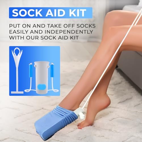 Kit de Ayuda para Poner Calcetas, Premium, con Dispositivo Flexible y Cuerda Larga para Quitar Calcetas o Medias. Ideal para Poner y Quitar Calcetas. - imagen 3