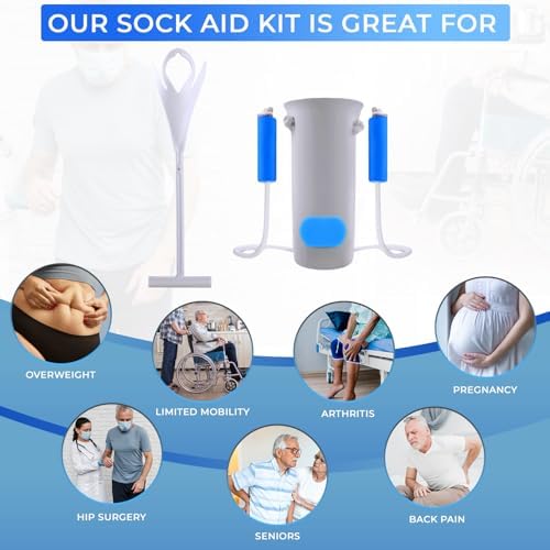 Kit de Ayuda para Poner Calcetas, Premium, con Dispositivo Flexible y Cuerda Larga para Quitar Calcetas o Medias. Ideal para Poner y Quitar Calcetas. - imagen 7